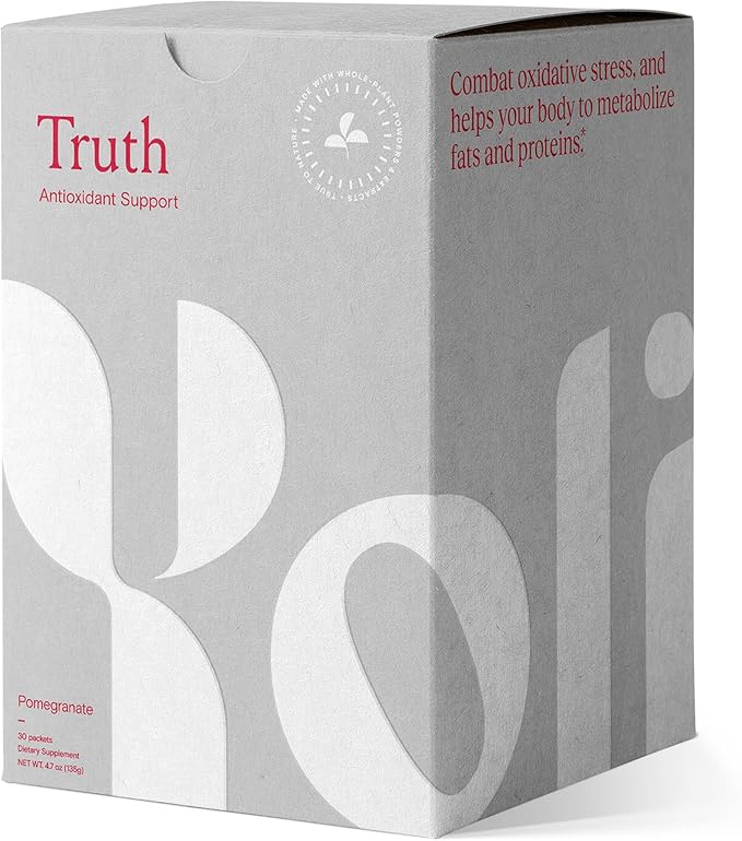 Yoli® Truth Antioxidant and Immune Support Supplement with Vitamin C, Botanicals, Superfruits, and Minerals - Pomegranate, 30 Packets