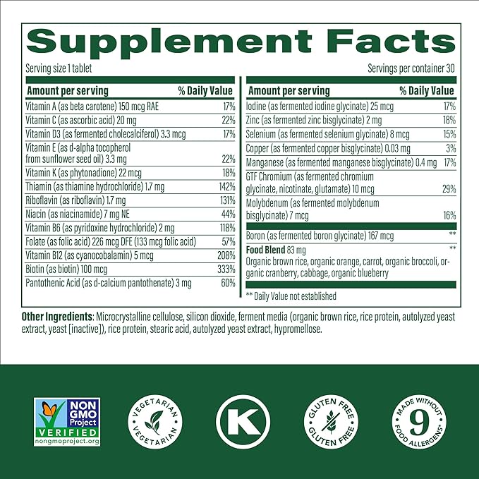 MegaFood Kids One Daily Multivitamin - Convenient Mini Multivitamin for Kids - with Zinc, Vitamins C, B & D - Vegetarian, Gluten Free, Non GMO - 30 Tablets, 30 Servings