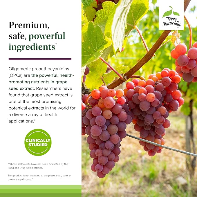 Terry Naturally Clinical OPC Extra Strength - Healthy Heart & Artery Support - Aids Brain Health & Function for Focus and Concentration - Offers Antioxidant Activity - 400 mg, 90 Softgels