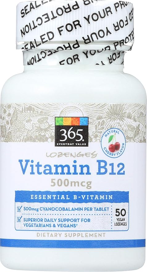 365 by Whole Foods Market, Vitamin B12 500mcg Lozenges, Cherry Flavor, 50 ct