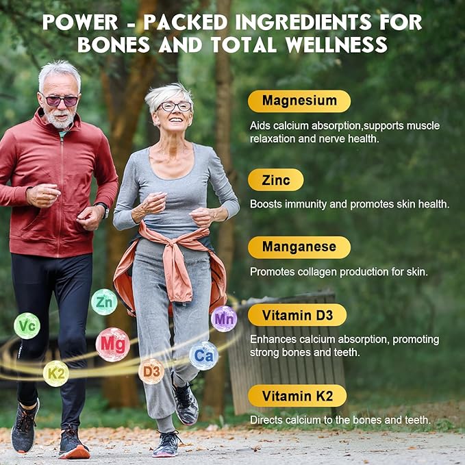 (2 Pack) Sugar Free Calcium Citrate Gummies 1200 mg with Vitamin d3, K2, Magnesium, Zinc for Bone, Muscle & Immune Support, High Absorption Calcium Supplement for Women, Raspberry Flavor, 60 Chews