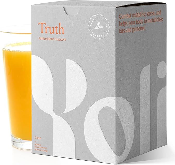 Yoli® Truth Antioxidant and Immune Support Supplement with Vitamin C, Botanicals, Superfruits, and Minerals - Citrus, 30 Packets