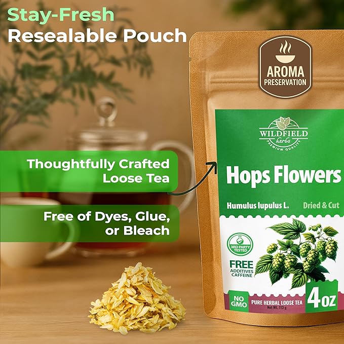 4 oz. Hops Herb Dried Tea Hops Flowers Herbal (Humulus Lupulus L.) - 113 Gramm Herb Tea Lupulo Entero