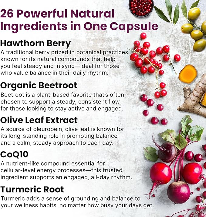 26-in-1 Nitric Oxide Supplement - Heart & Circulation Support with CoQ10, Turmeric, Organic Beet Root, Hawthorn Berry & Garlic - 2103mg per Serving (120ct, Pack of 2)
