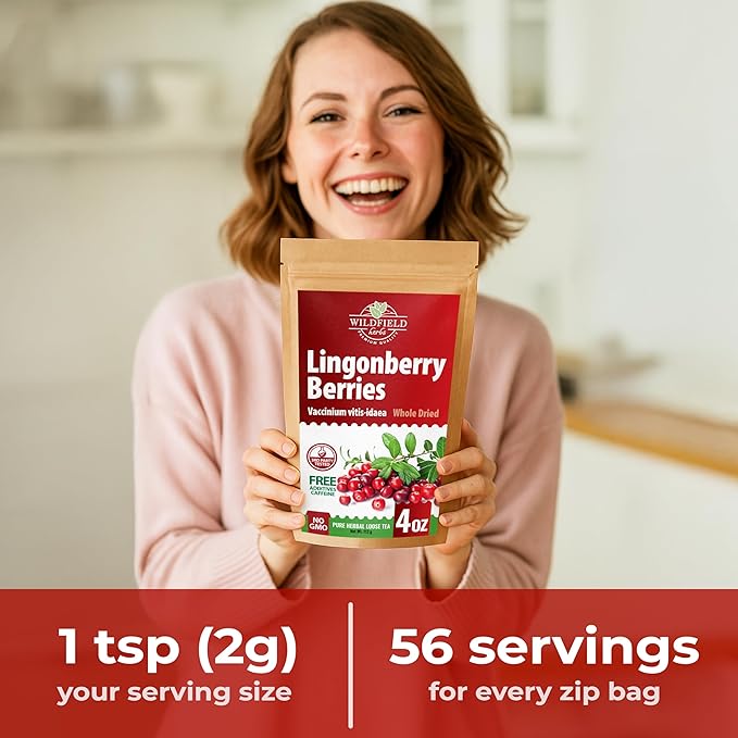 4 oz. Cowberry Lingonberry Whole Berries Tea (Vaccinium vitis-idaea L) – 113g Dried Lingonberry Tea Arándano Rojo Entero Seco
