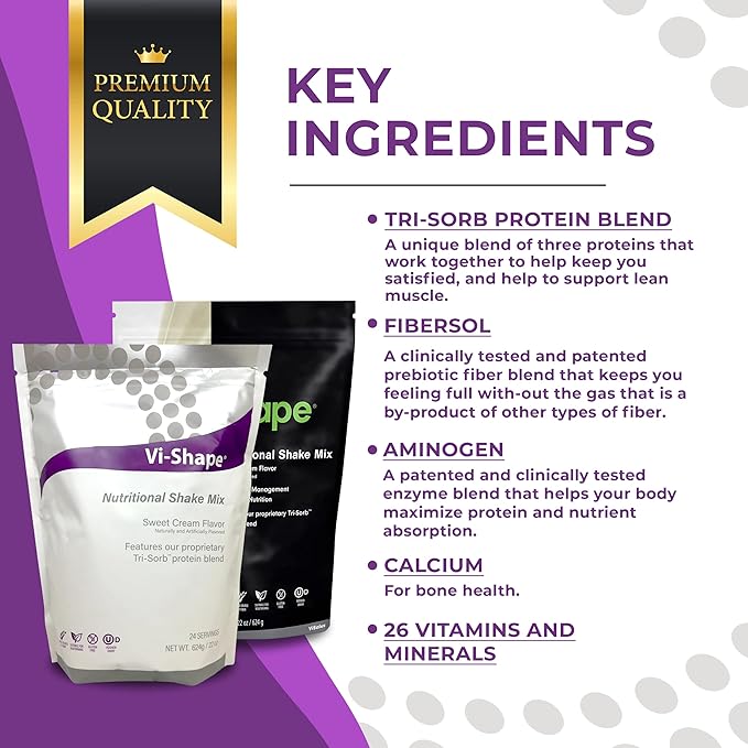 Vi Shape Original Nutritional Shake Mix Sweet Cream Flavor | 22oz (4 Bags, 96 Servings)