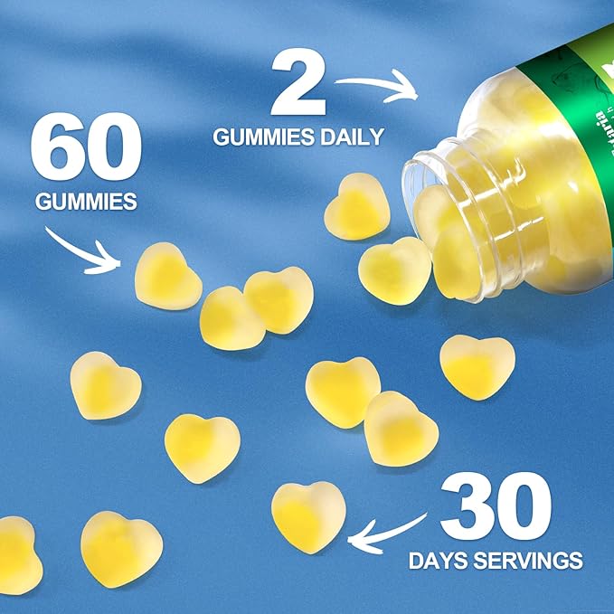 10-in-1 Vegan Omega-3 Gummies 1500mg with DHA 600mg, EPA 400mg, Phytosterols, Turmeric, CoQ10, Phosphatidylserine, Monk Fruit, Algae Omega 3 Supplement Fish Oil Alternative for Adults & Teens - 60 Cts