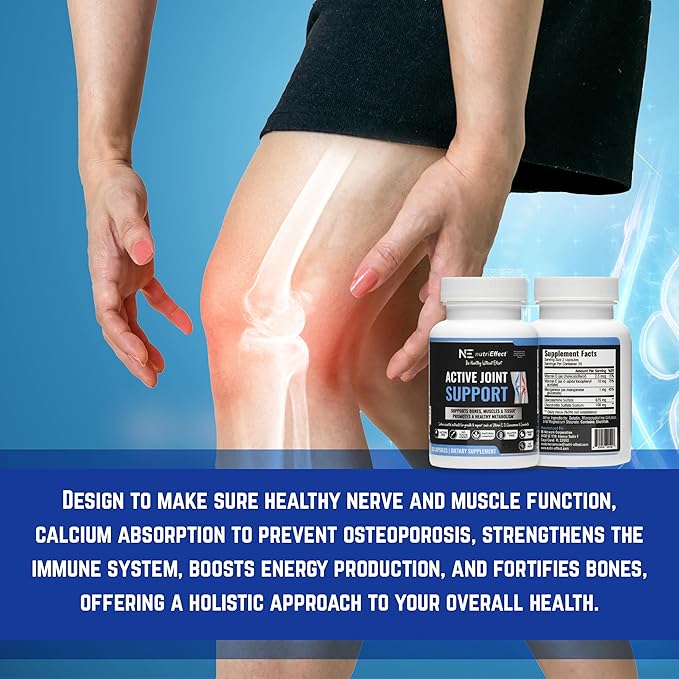 Active Joint Support Supplements | Supports Bones, Muscles & Tissue | Promotes a Healthy Metabolism | Natural Ingredients - Essential Nutrients for Growth & Repair | 60 Count