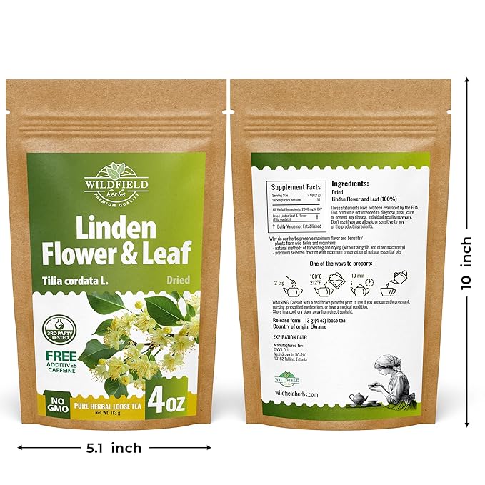 4 oz Linden Tea Dried Linden Flower Tea Blossom Herbal (Tilia Cordata) - 113g Herb Lipa Tila