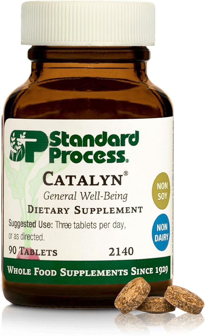 Standard Process Catalyn - Whole-Food Based Foundational Support for General Wellbeing with Vitamins D, C, A & B6, Thiamine, Riboflavin, Magnesium Citrate & More - 90 Tablets