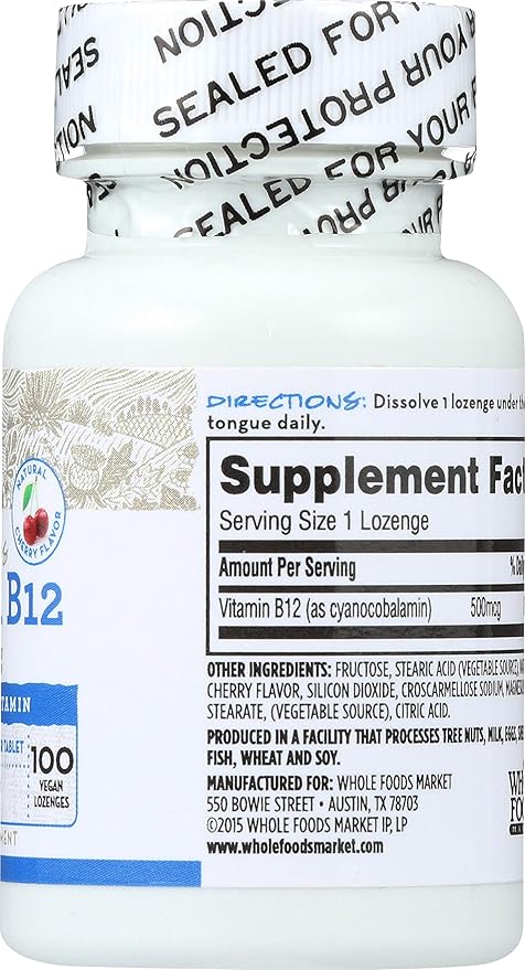365 by Whole Foods Market, Vitamin B12 500mcg Lozenges, 100 ct