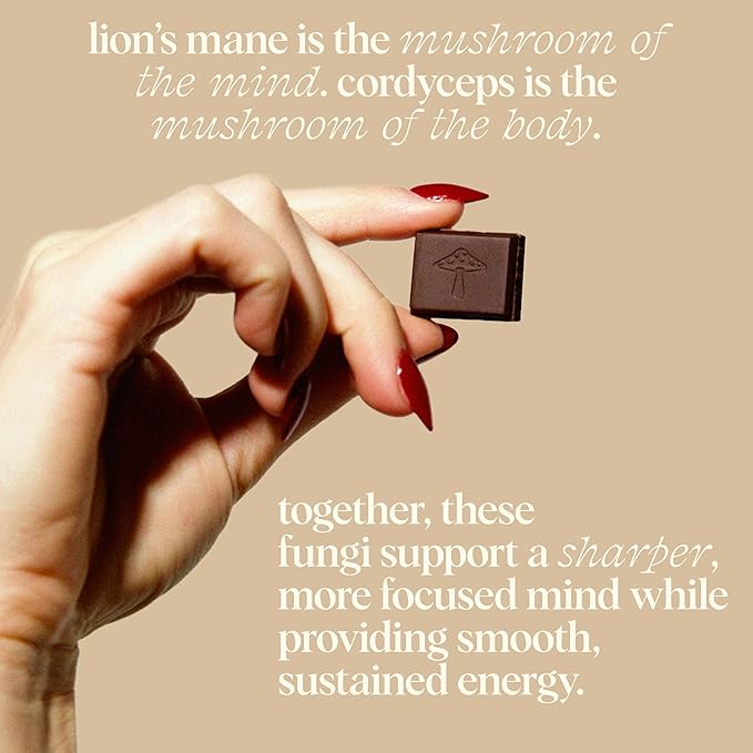 Alice Mushrooms x HBO’s The Last of Us Brainstorm | Mushroom Chocolates | Energy Bites for Focus, Clarity & Cognitive Function | Lions Mane, Cordyceps Mushrooms, Natural Caffeine | 4 Pack