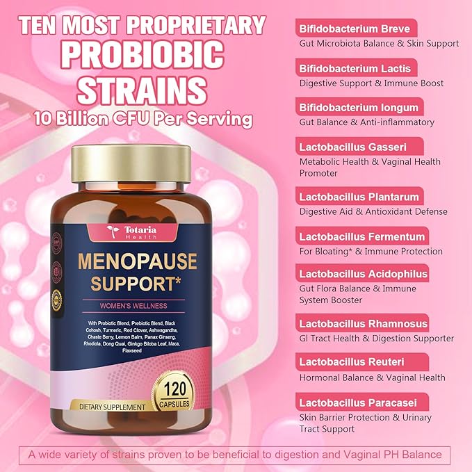 (2 Packs) 40-in-1 Menopause Supplements for Women, Multibenefit & Complete Black Cohosh for Hot Flashes, Night Sweats & Hormone Balance, w/ Probiotics, DIM, Vitex, Dong Quai, Red Clover and More