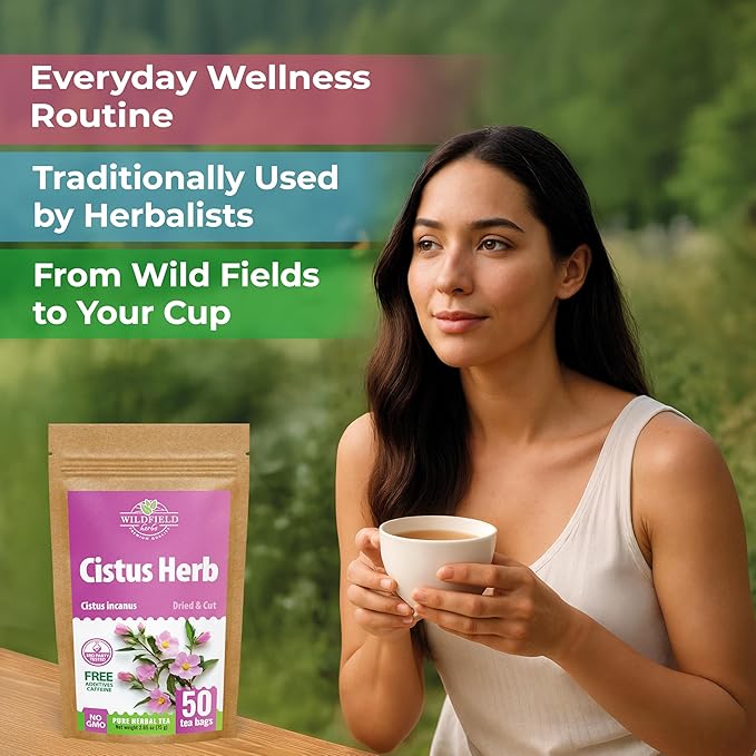 50 Bags Cistus Tea Cistus Incanus Tea Herbal (Cístus L.) - 50 Count 1.5g Herb Bags
