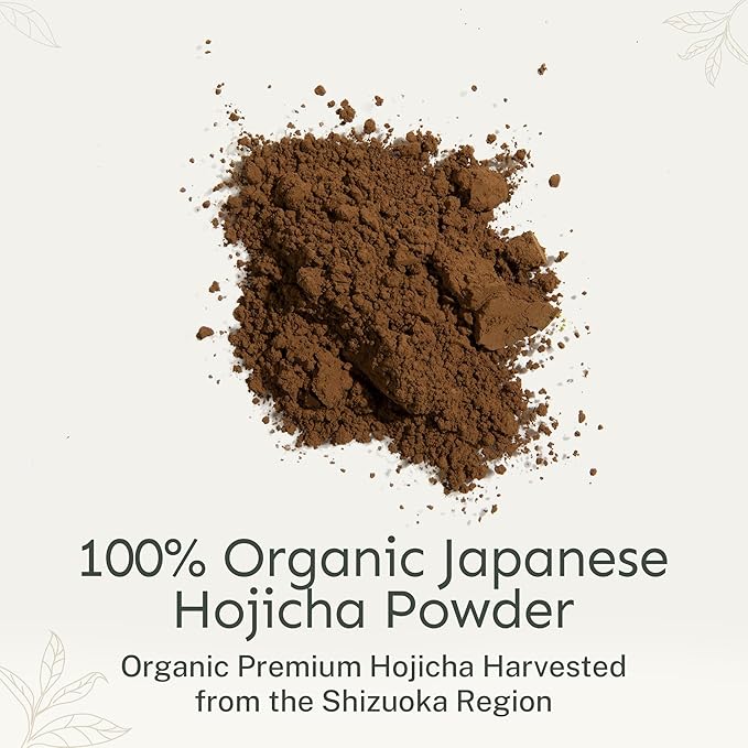 Yu Tea Organic Hojicha Green Tea Powder, 30 Instant Packets | Rich in Antioxidants & EGCG | Pure Japanese Roasted Green Tea | Low Caffeine & Unsweetened Matcha Alternative | Single Serve Sticks