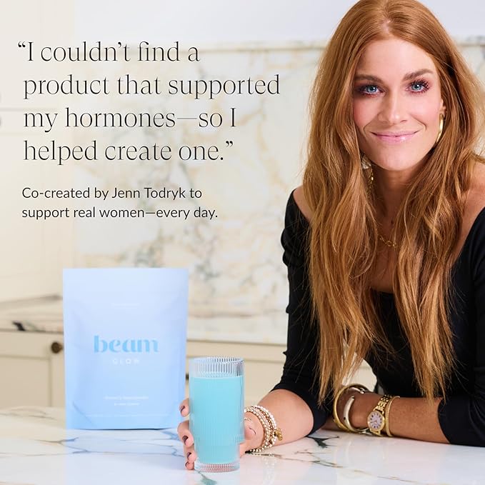 Beam Glow, Hormone Balance for Women, Cortisol Support for Women, Thyroid Support Powder with Selenium, Bromelain and Chasteberry, PMS Relief, Hair Skin & Nails, Health and Wellness Gift, 15 Servings