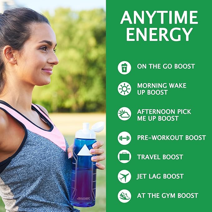 Let'z Go Clean Energy Drink Mix – Natural Caffeine Packets, Vitamins C + D, Electrolytes, Sugar-Free, Zero Calories | Anytime Energy | 15 Count (Mixed Berry)