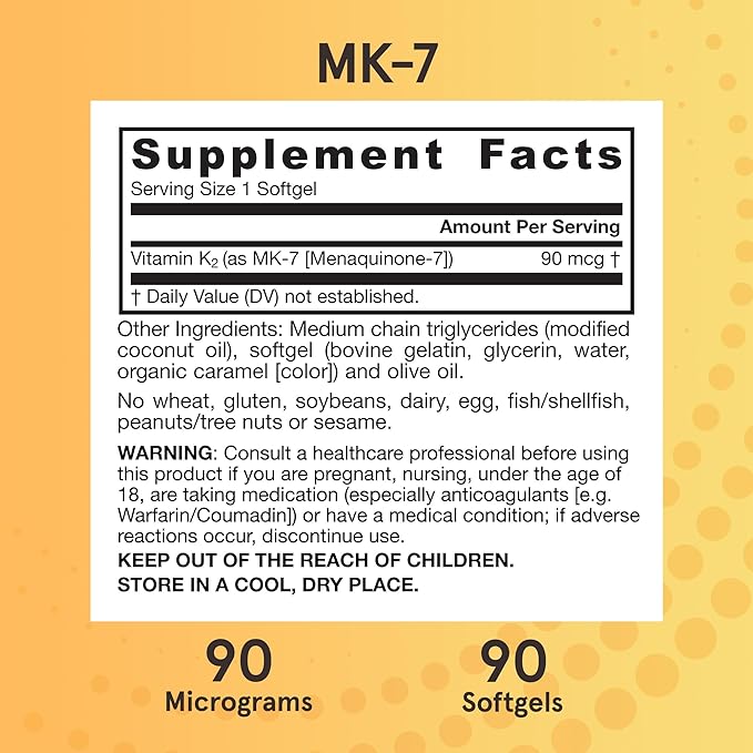 Jarrow Formulas MK-7 90 mcg - Bioactive Form of Vitamin K2-90 Servings (Softgels) - for Bone & Cardiovascular Health - Vitamin K2 MK-7 Dietary Supplement - Gluten Free