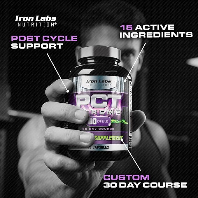 Iron Labs Nutrition PCT Xtreme - PCT Supplement for Men - 30 Day Course - Post Cycle Support Booster (80 Capsules)