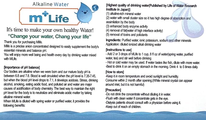 Mplus Life Balance Your pH, Antioxidants Alkaline Mineral Drops, Single 2.0 Oz Pack, Portable, Yields 925 Cups of 8 oz of Alkaline, antioxidant Water, Unflavored, pH Balance