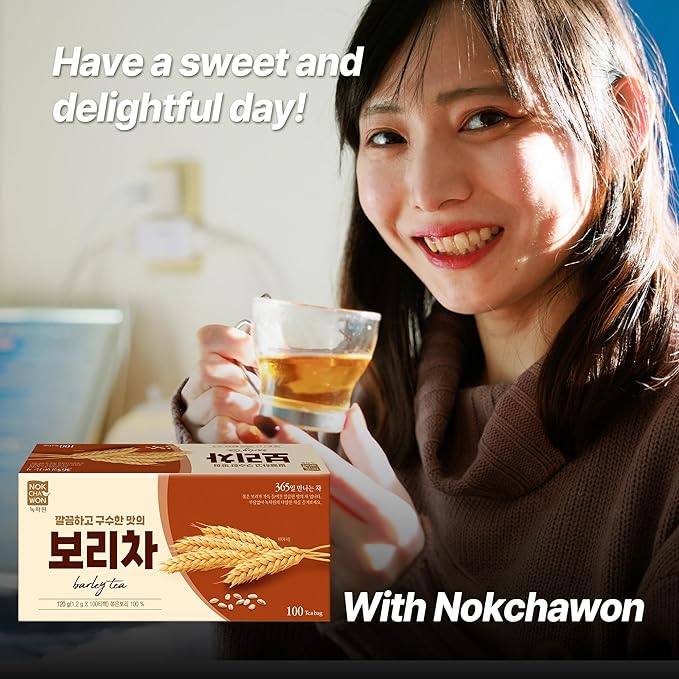 [Nokchawon]Roasted Barley Tea – Korean Caffeine-Free Traditional Grain Tea, 100 Tea Bags, 4.23 Oz