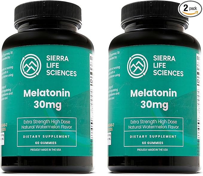 30mg Melatonin Gummy | High Dose Sleep Support for Adults | Advanced One-A-Day Formulation Made with Apple-Derived Gummies | Vegan, Non-GMO (2-Pack)