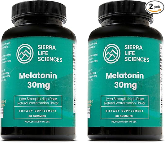 30mg Melatonin Gummy | High Dose Sleep Support for Adults | Advanced One-A-Day Formulation Made with Apple-Derived Gummies | Vegan, Non-GMO (2-Pack)