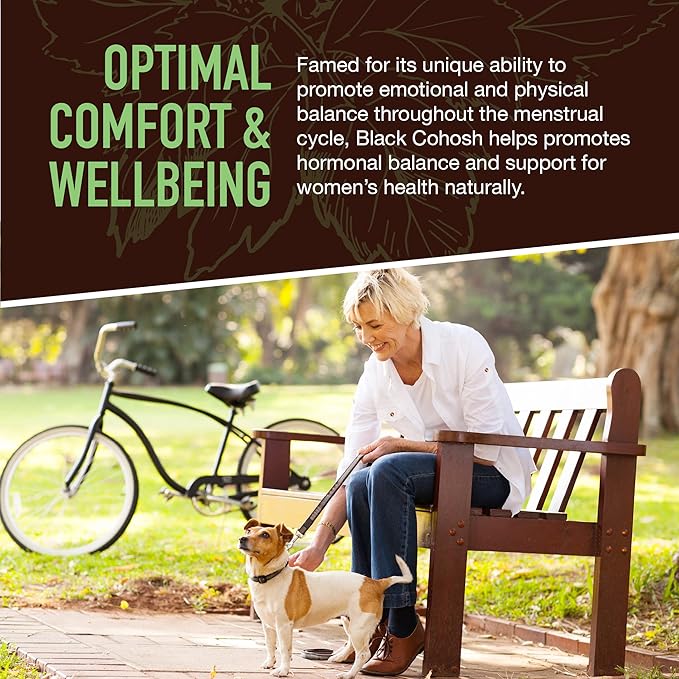 YUM-V'S Strong Earth Black Cohosh Root 50mg (60 Count) - Natural Extract Menopause Supplements Night Sweats & Hot Flashes for Women