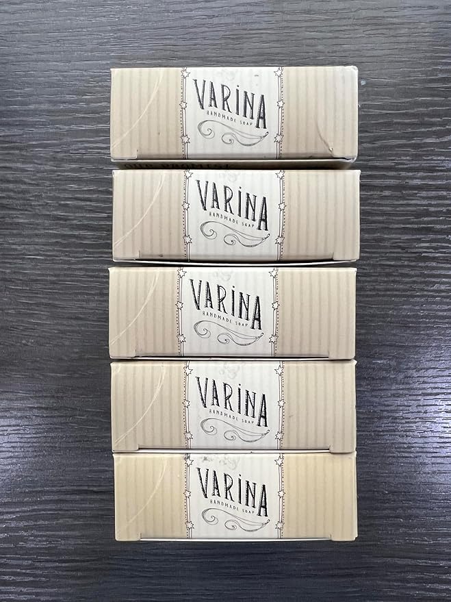 Varina Organic Charcoal Variety Bar Soap - Gentle Cleansing for Sensitive Skin, Herbal and Mint - 5 Pack