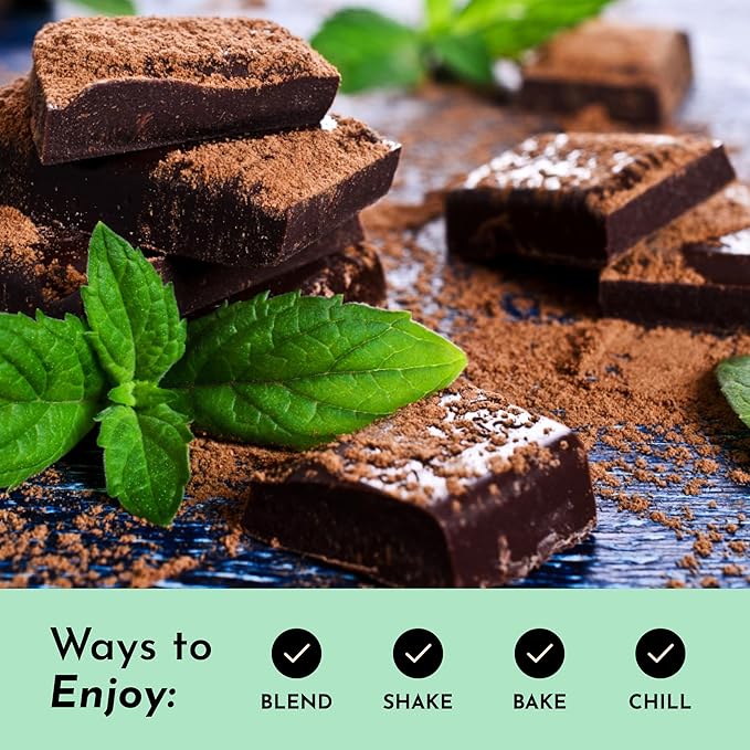 JUST INGREDIENTS Mint Chocolate Protein Powder – 30 Serving Bag – Grass-Fed Whey & Plant Protein Blend with Real Cocoa & Peppermint –Sweetened, Non-GMO, Gluten-Free, No Artificial Flavors