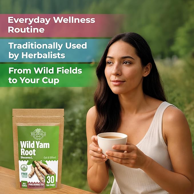 30 Bags Wild Yam Root Herbal Tea (Dioscorea) – 30 Tea Bags 1.5g Dioscorea Root Raíz de Name Silvestre