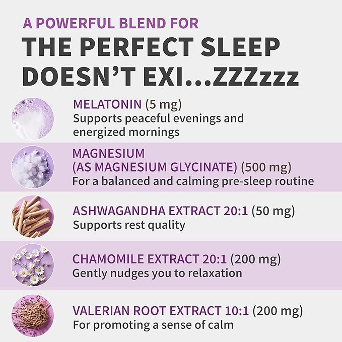 12-in-1 Melatonin Sleep Capsules - Natural Sleep Aids for Adults with Melatonin 5mg and Magnesium Glycinate 500mg, Sleep Aid with Ashwagandha, L Theanine, Valerian Root, GABA, 5-HTP (90ct, Pack of 4)