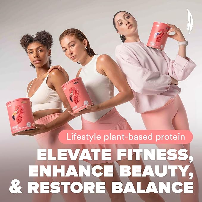 BIRDMAN Fitmingo Vegan Protein Powder with Inositol, Collagen Boosters, Hyaluronic Acid and Vitamins | Low Carb, Dairy Free, Low Calorie | 23g Plant Based Blueberry Protein Powder with Myo-Inositol