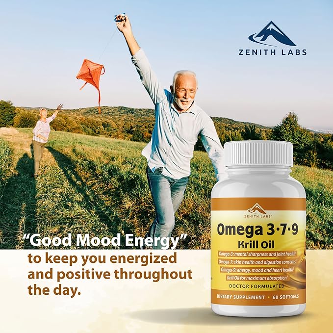 Zenith Labs Omega 379 with Krill - Combines EPA, DHA, Omega-7, and Omega-9 - Includes Krill Oil for Max Absorption