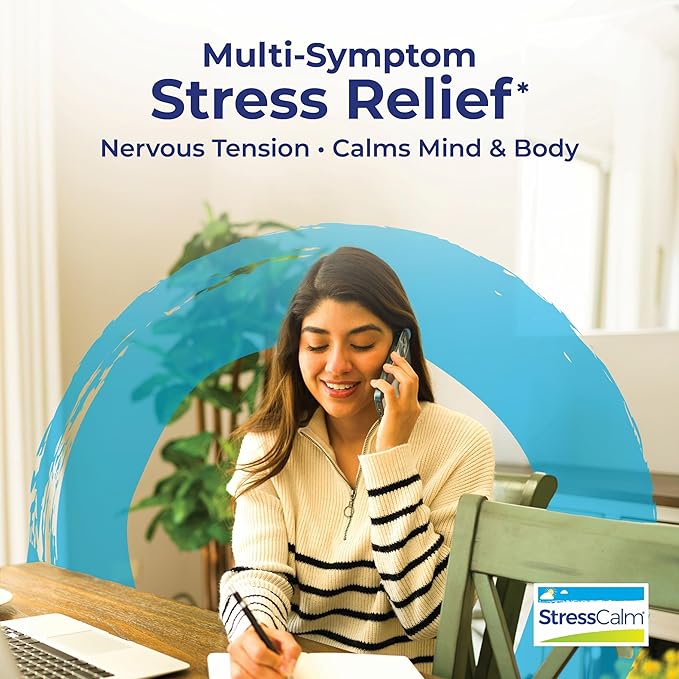 Boiron StressCalm Tabs - 100 Count for Relief of Stress, Anxiousness, Nervousness, Irritability, and Fatigue - Convenient Stress Calm Meltaway Tablets