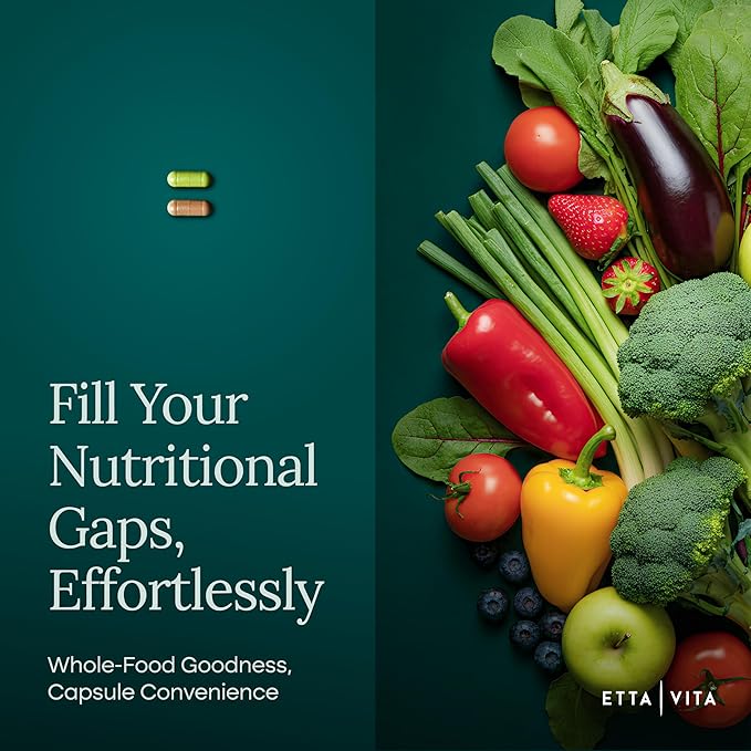 100% Organic Fruits and Veggies Supplement (USDA Organic - Made in USA) 180 Potent Fruits and Vegetable Capsules for Energy Boost & Daily Fruit and Vegetable Vitamins - Vegan, Non-GMO, Gluten-Free