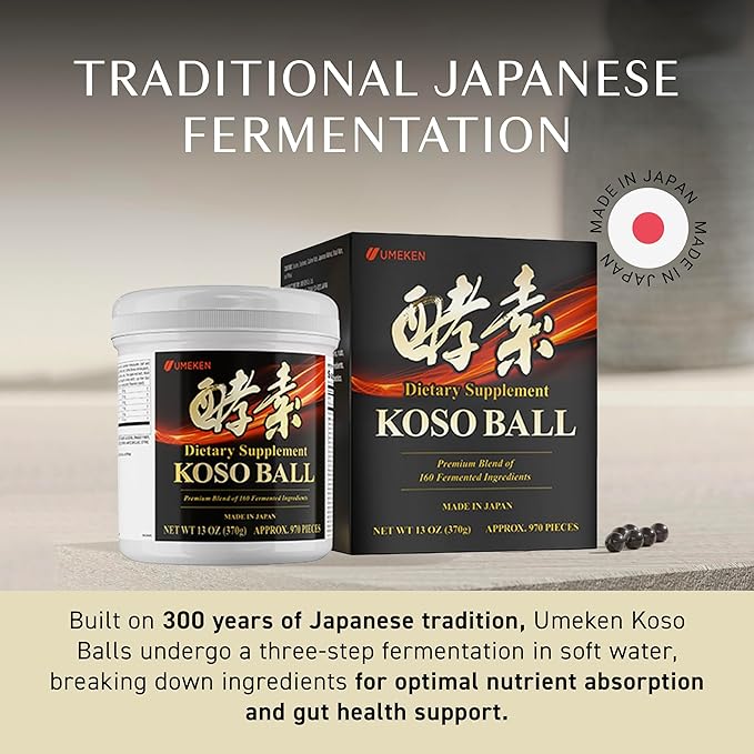 Koso Ball Infused with Pure 160 Fermented Ingredients, Supports Stomach & Intestine Health, Immune Health, Japanese Supplements for Overall Wellness & Balanced Nutrition, Large 970 Pieces, Pack of 1