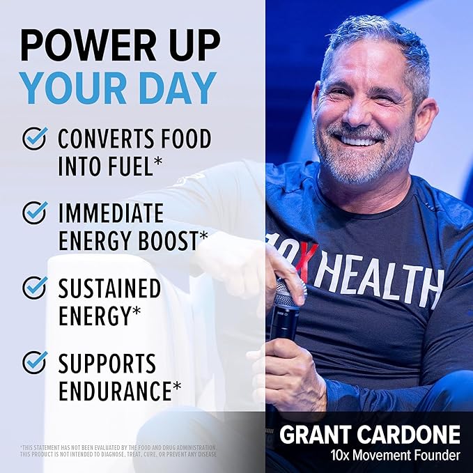 10X Health - Energy Wave Crusher - Energy Drink with 200mg Caffeine, BCAAs, B Vitamins, Accelerated Absorption - Tropical Punch Pre-Workout Drink - 15 Drink Mix Packets (Wave Crusher - Energy)