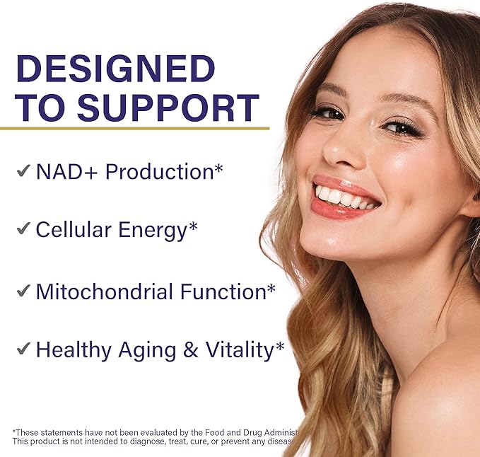 NAD+ Supplement - NAD Resveratrol for Cellular Energy and Stamina - Energy Supplements with Nicotinamide Riboside, Grape Seed and B Vitamins for Healthy Aging for Men & Women - 60 Capsules