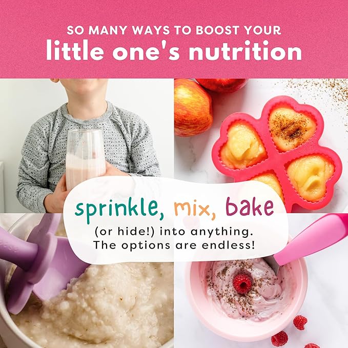 Organic Milled Chia & Flax Seed Digestion Blend with Vitamin D + PROBIOTICS Prebiotic Fiber Superseeds for 6M+ Babies Toddlers & Kids for Digestive Support (Apple & Cinnamon, 7oz x 1 Pack)