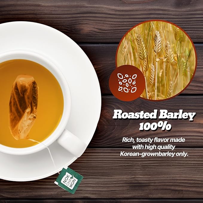 [Nokchawon]Roasted Barley Tea – Korean Caffeine-Free Traditional Grain Tea, 100 Tea Bags, 4.23 Oz