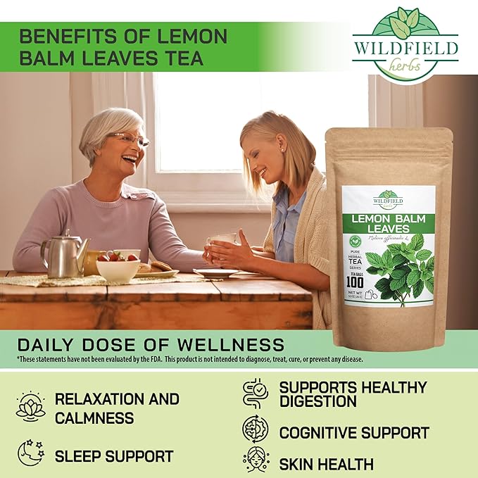 100 Bags Dried Lemon Balm Herb Frontier Loose Lemon Balm Tea (Melissa Officinalis Tea) - 100 Count 1.5 g Bags Melissa Herb Te De Toronjil