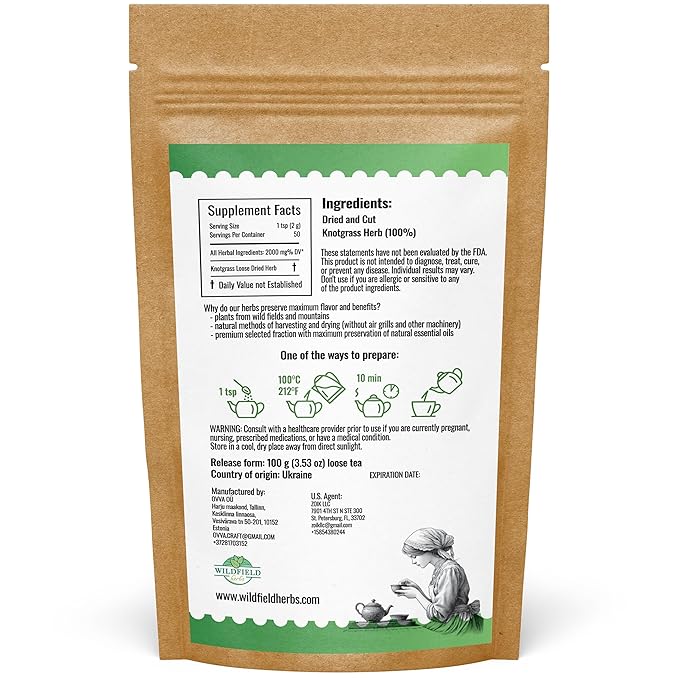 3.5 oz. Common Knotgrass Herbal Tea (Polygonum Aviculare) - 100g Pigweed Herb Tea