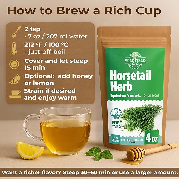 4 oz. Horsetail Herb Horsetail Tea Cola De Caballo Hierba Horse Tail (Equisetum Arvense) - 113g Herb Tea Horse Tail