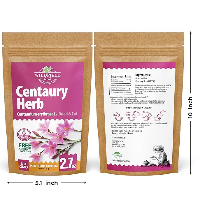 3 oz. Dried Centaury Herb Tea (Centaurium Erythraea L.) - 75g Centaurium Erythraea Herbal Tea Centauria Común