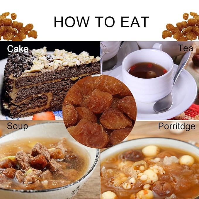 5 Pounds Natural Dried Longan, DABC OAK LAND 100% Fruit Meat, Premium Thailand Sun Dried Longan, Naturally Sweet, Healthy, Gluten-Free, Vegan, High in Vitamins, Dried Fruit Supplement 5bags of 1LB