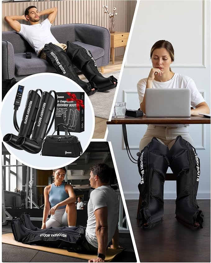 YINGGG Air Leg Massager with Compression: Professional Full Compression Boots with Adjustable 9 Intensities, Leg Massager for Circulation and Fatigue Relief for Post-Workout(Medium)