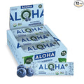 ALOHA Organic Plant Based Protein Bars - Blueberry Bars, Vegan, Low Sugar, Gluten-Free, Low Carb, Non-GMO, No Stevia, No Erythritol - 12 Count (Pack of 1)