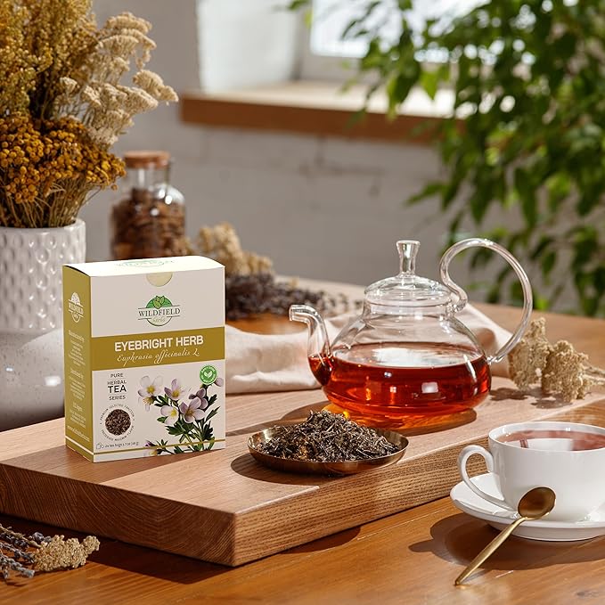 40 Bags Dried Eyebright Herb Tea Eyesight (Euphrasia) Eyebright Dried Herbal Tea - 40 Count 1.5 g Bags