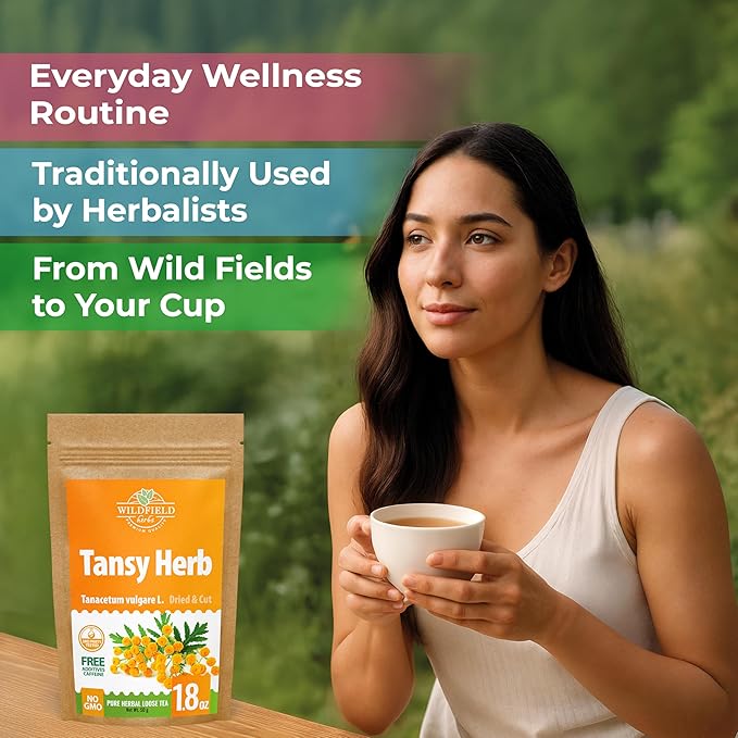 1.8 oz. Pishma Tea Tansy Flowers Herbal Tea (Tanacetum Vulgare L.) - 50g Dried Cut Tansy Flowers Herb